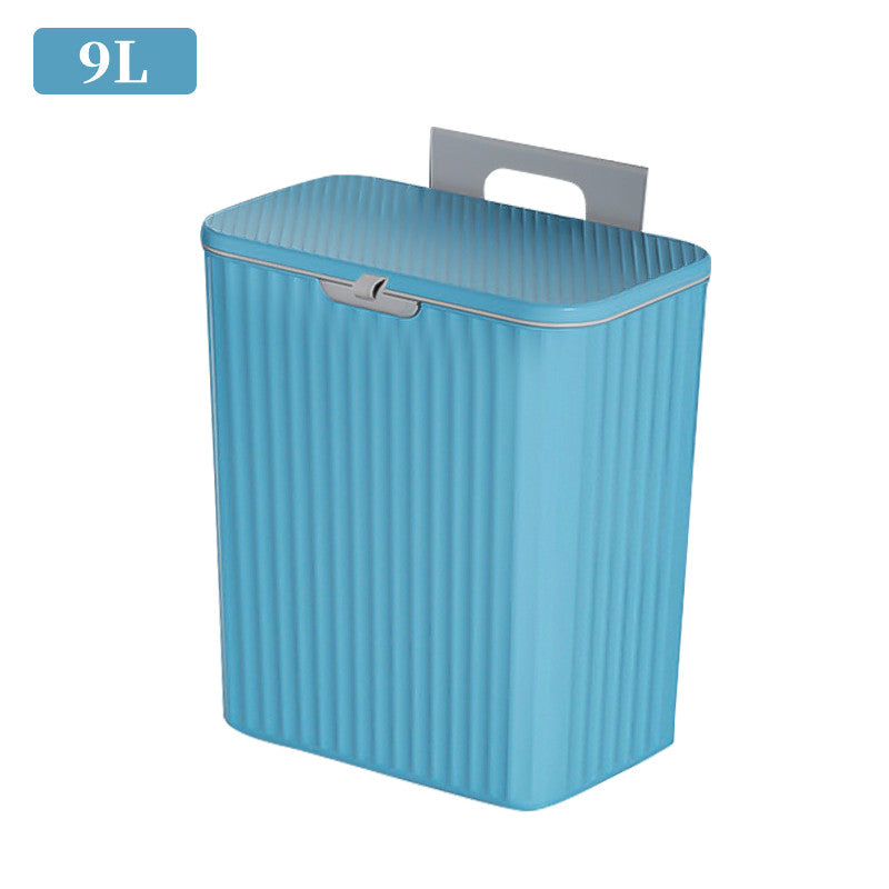 Kitchen Garbage Can Hanging Household With Cover Cabinet Door Wall-Mounted Food Waste Canister Hanging Bathroom Toilet
