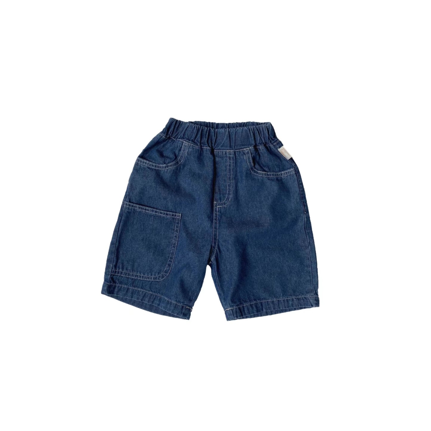Children's front pocket denim 7-inch pants