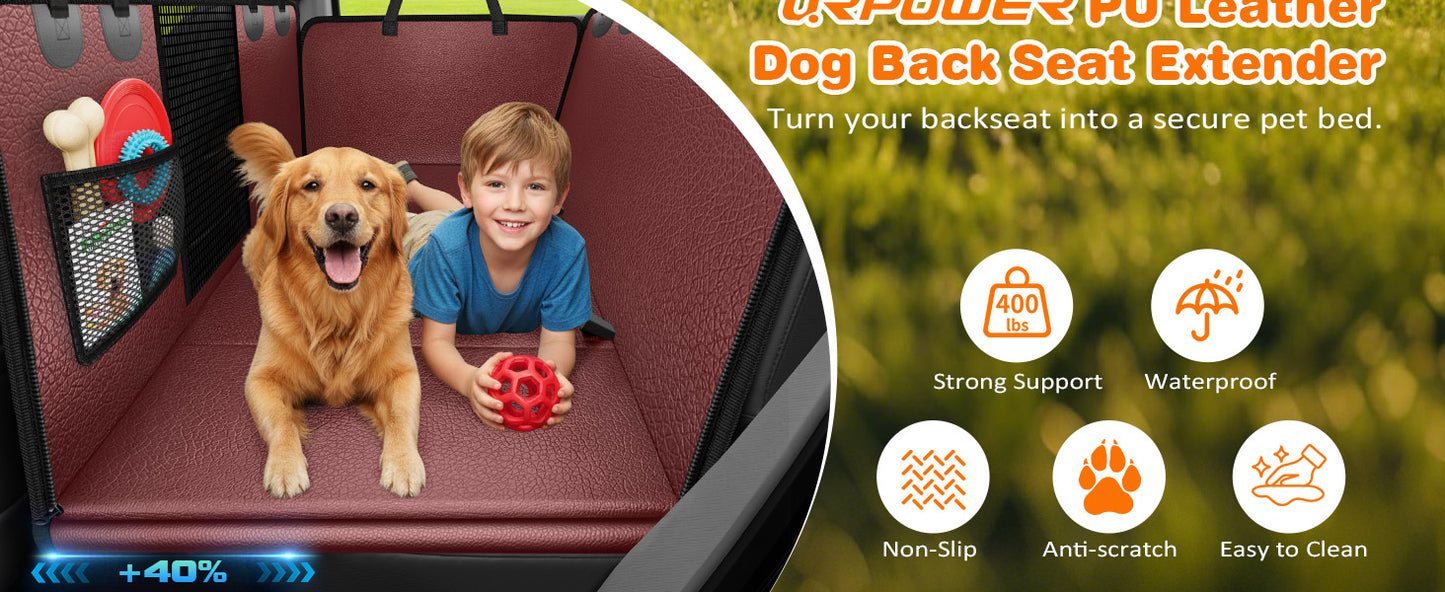 Dog Car Seat Cover for Pets - Red (Size: Standard - 54" Length)