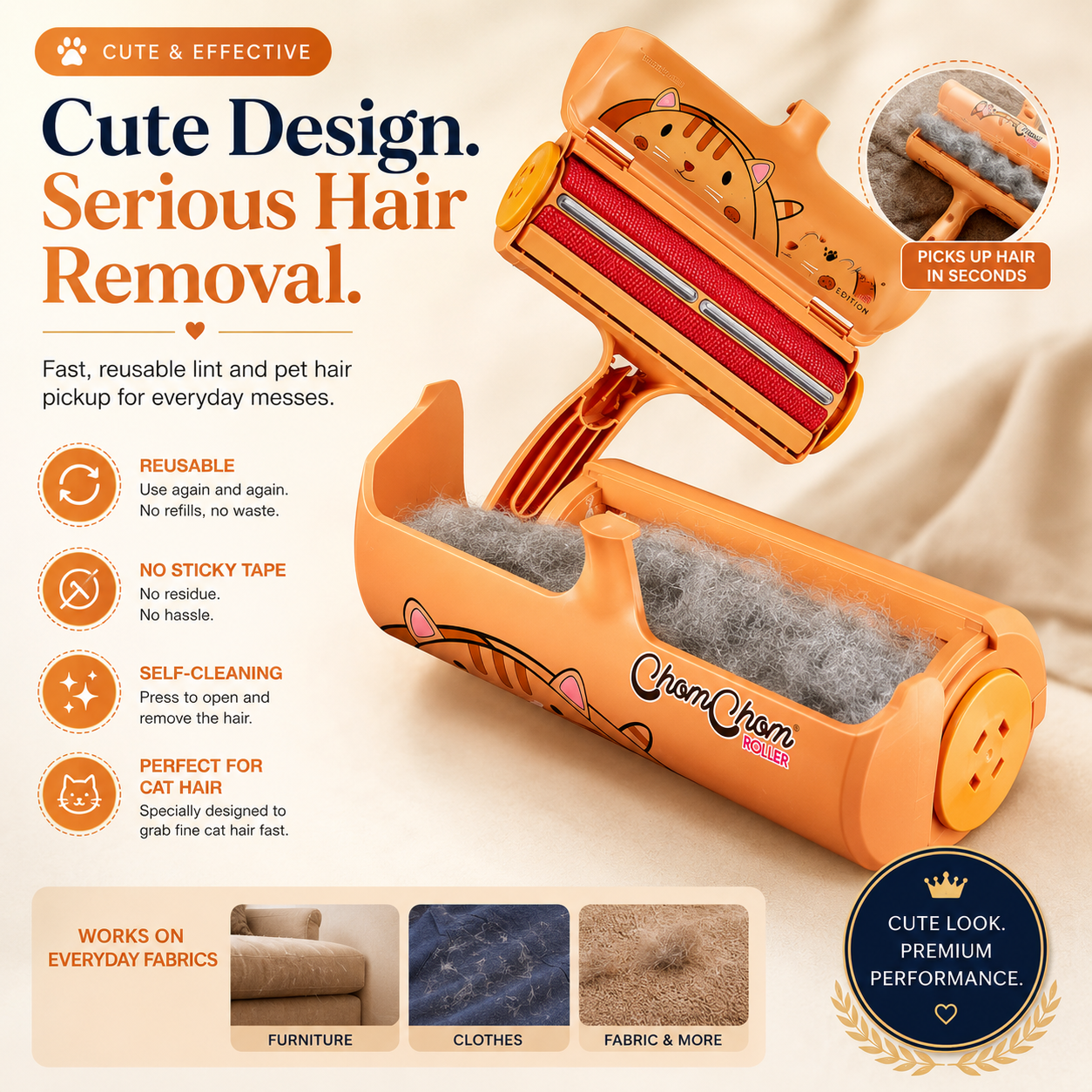 ChomChom Roller Pet Hair Remover – Cat Pattern