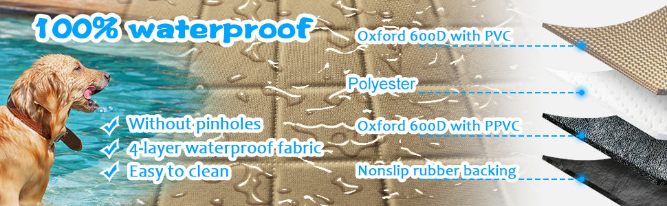 Dog Car Seat Cover for Pets - Light Brown (Size: Standard - 54" Length)