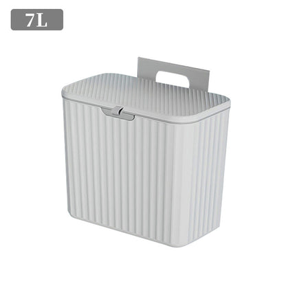Kitchen Garbage Can Hanging Household With Cover Cabinet Door Wall-Mounted Food Waste Canister Hanging Bathroom Toilet