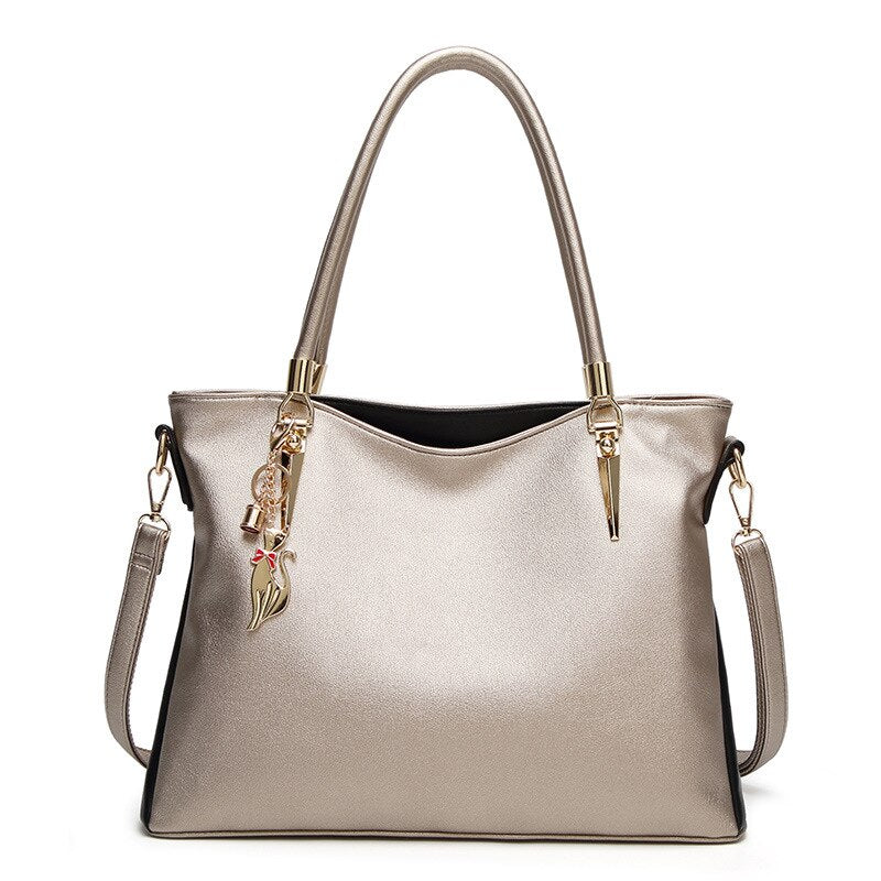 FUNMARDI Luxury Handbags PU Leather Women Bags Designer Brand Top-Handle Bag High Capacity Lady Shoulder Bag Crossbody Bags