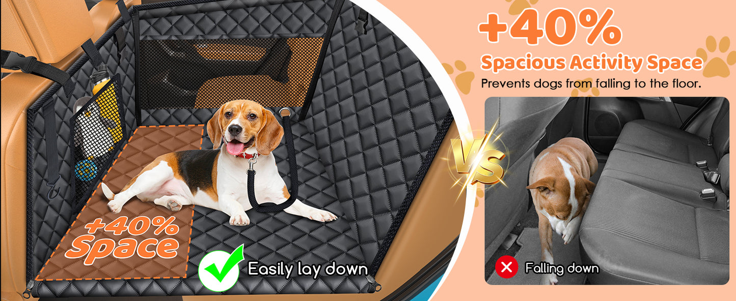 Dog Car Seat Cover for Pets - Carbon Black (Size: Standard - 54" Length)