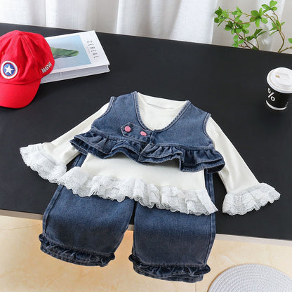 Cowboy vest three piece set for spring and autumn