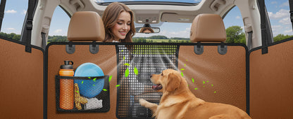 Dog Car Seat Cover for Pets - Brown (Size: Standard - 54" Length)
