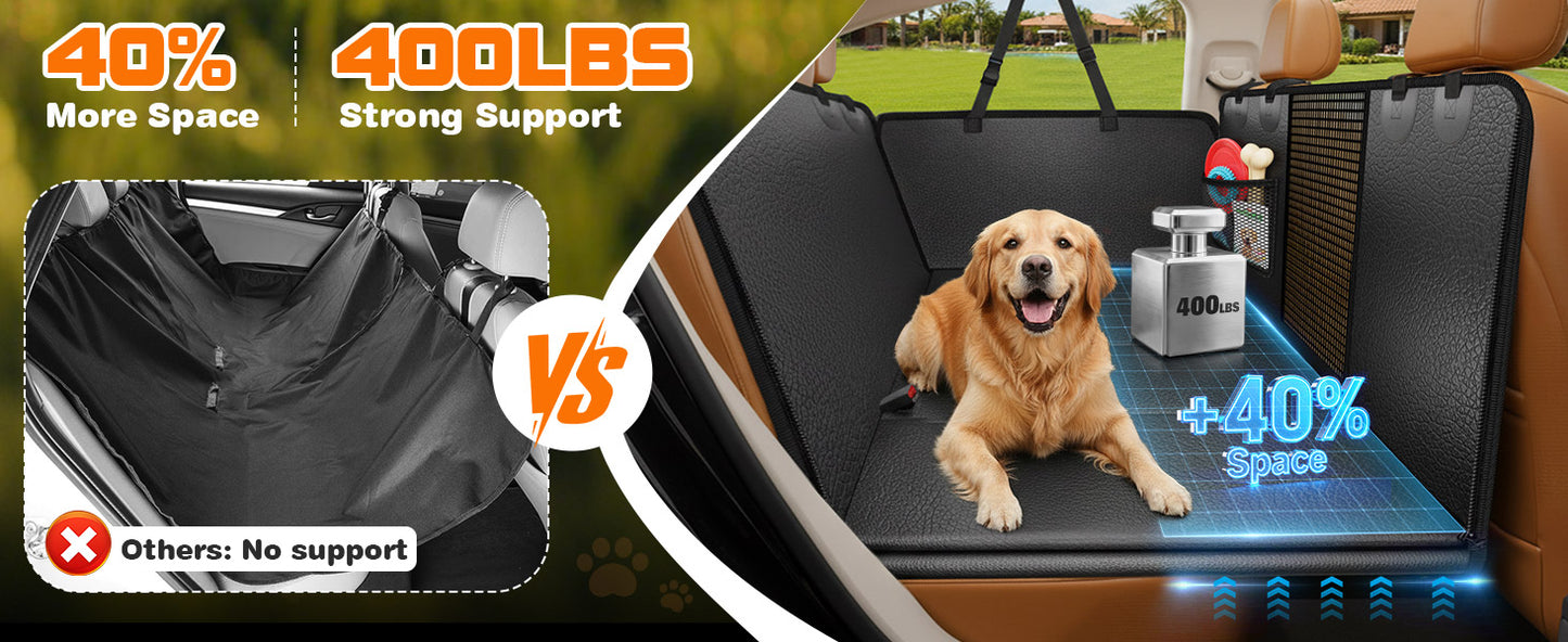 Dog Car Seat Cover for Pets - Black (Size: Standard - 54" Length)