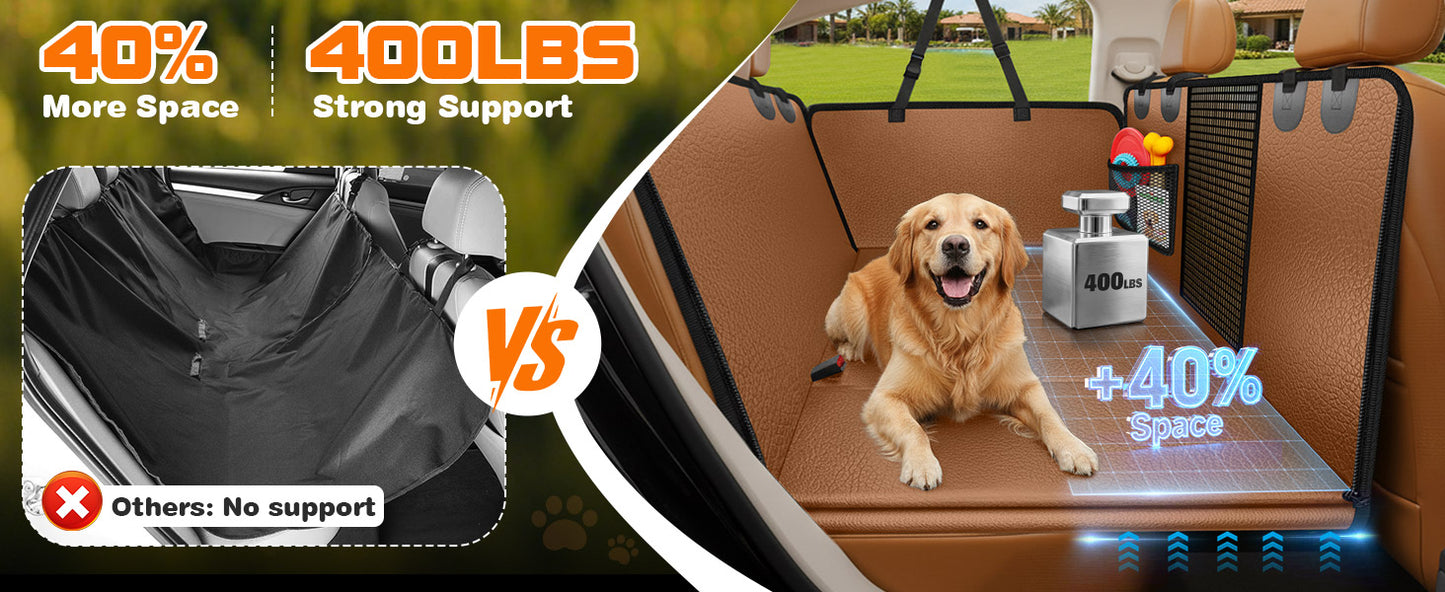 Dog Car Seat Cover for Pets - Brown (Size: Standard - 54" Length)