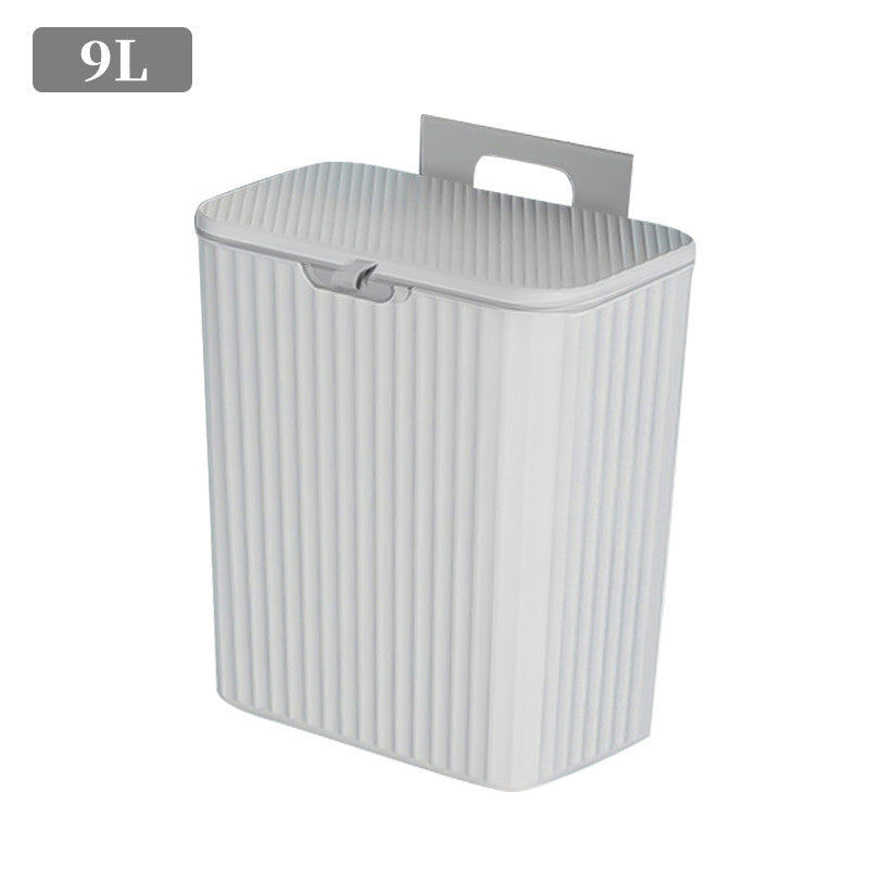 Kitchen Garbage Can Hanging Household With Cover Cabinet Door Wall-Mounted Food Waste Canister Hanging Bathroom Toilet