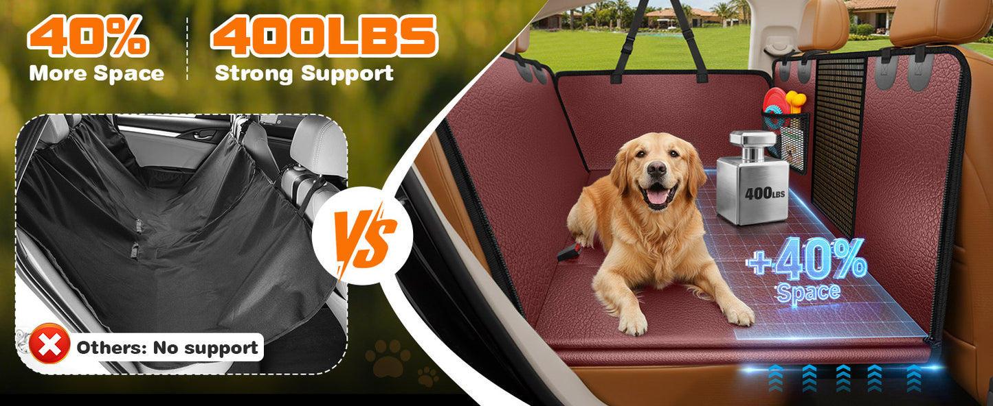 Dog Car Seat Cover for Pets - Red (Size: Standard - 54" Length)