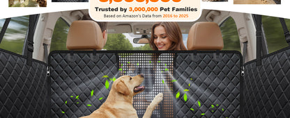 Dog Car Seat Cover for Pets - Jet Black (Size: Standard - 54" Length)