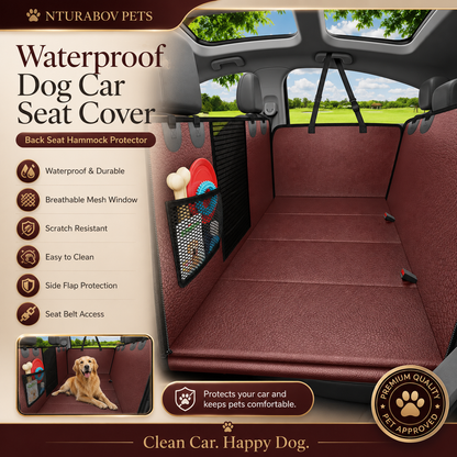 Dog Car Seat Cover for Pets - Red (Size: Standard - 54" Length)