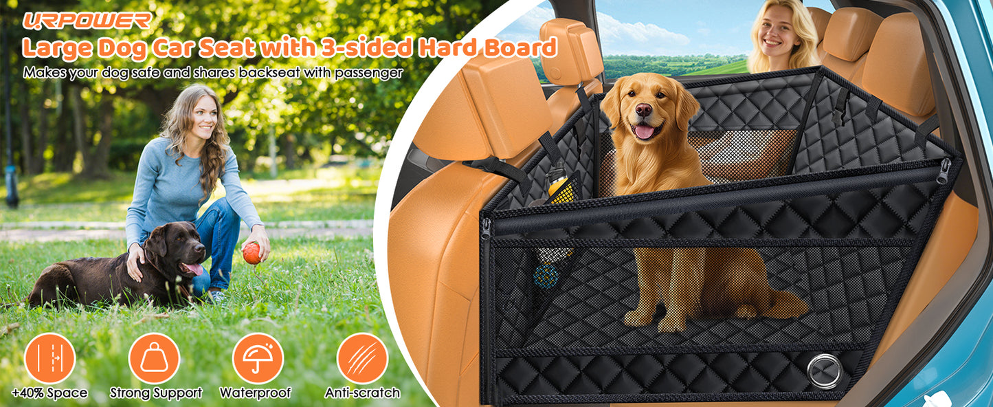 Dog Car Seat Cover for Pets - Carbon Black (Size: Standard - 54" Length)