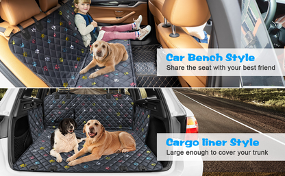 Dog Car Seat Cover for Pets -Colorful (Size: Standard - 54" Length)