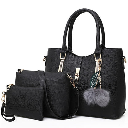 3pcs Leather Bags Handbags Women Famous Brand Shoulder Bag Female Casual Tote Women Messenger Bag Set Bolsas