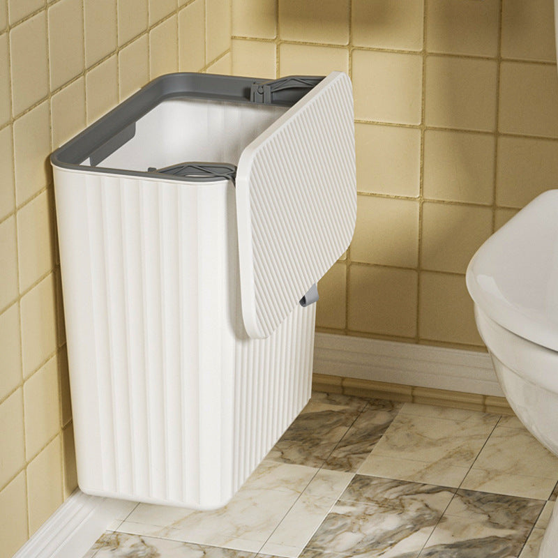 Kitchen Garbage Can Hanging Household With Cover Cabinet Door Wall-Mounted Food Waste Canister Hanging Bathroom Toilet
