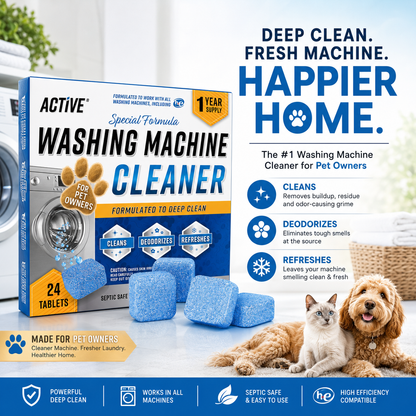 Washing Machine Cleaner Tablets for Pet Owners – 24 Count