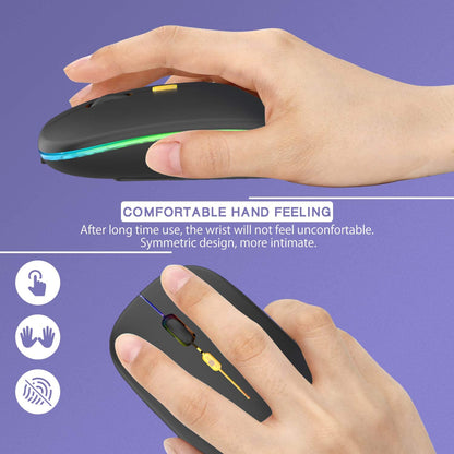 Wireless Mouse Bluetooth RGB Rechargeable Mouse Wireless Computer Silent Mause LED Backlit Ergonomic Gaming Mouse For PC Laptop