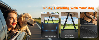 Dog Car Seat Cover for Pets - Black (Size: Standard - 54" Length)