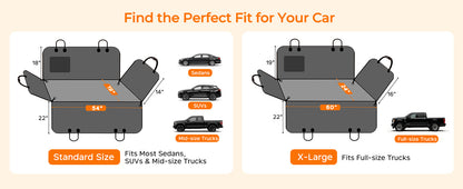 Dog Car Seat Cover for Pets - Black with Orange (Size: Standard - 54" Length)