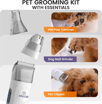 Pet Grooming Vacuum with Clipper & Nail Grinder – Purple