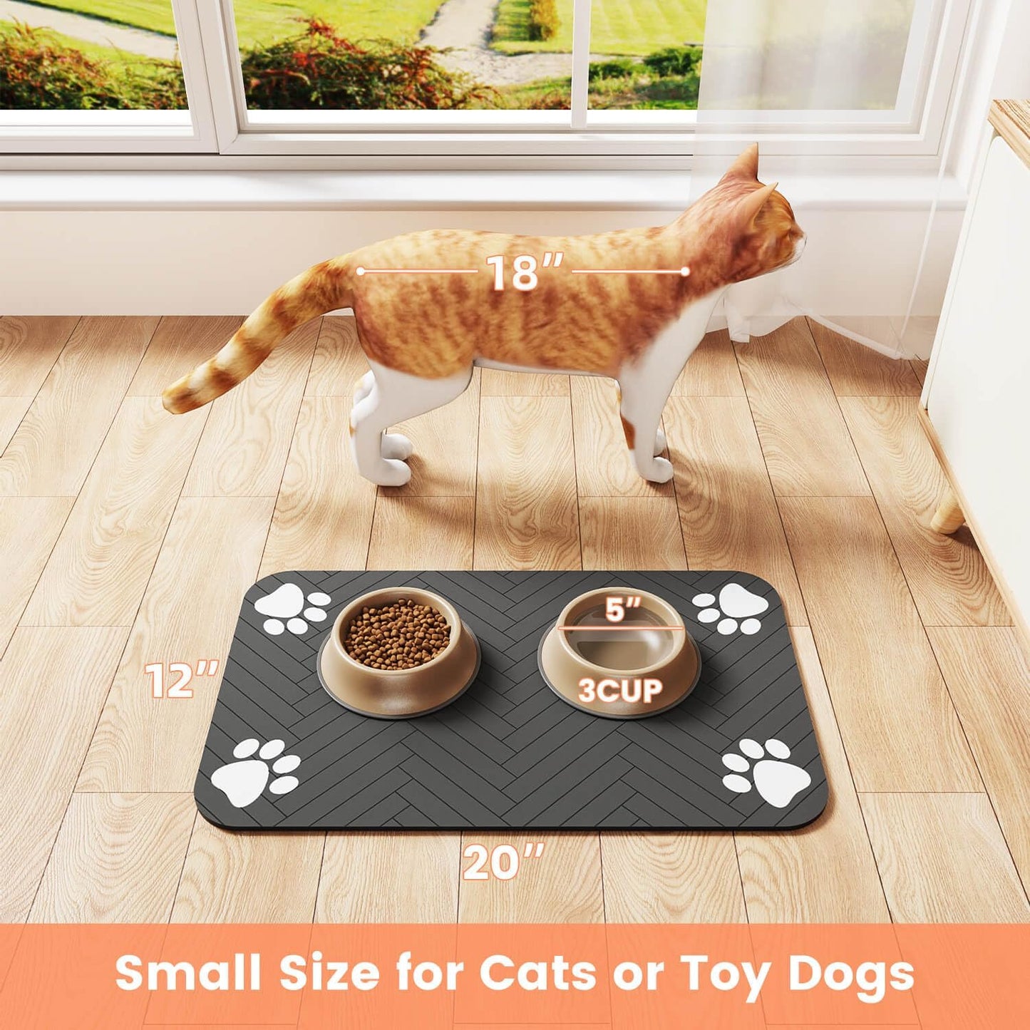 Pet Feeding Mat - Black lifestyle