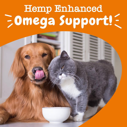 Salmon Omega Oil + Hemp for Dogs and Cats — Wild Alaskan Salmon & Hemp Seed Oil Blend (32 Fl Oz