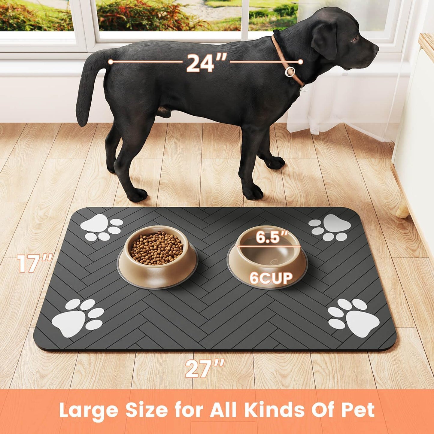 Pet Feeding Mat - Beige absorption