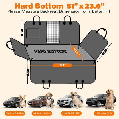 Dog Car Seat Cover for Pets - Brown (Size: Standard - 54" Length)