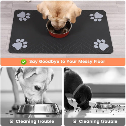 Pet Feeding Mat - Brown rubber backing