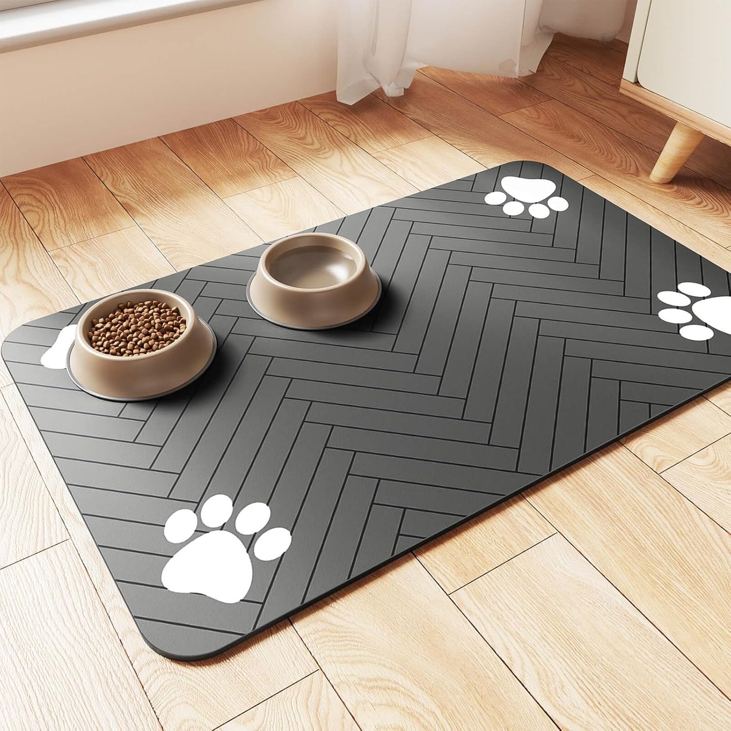 Pet Feeding Mat - Dark Grey main