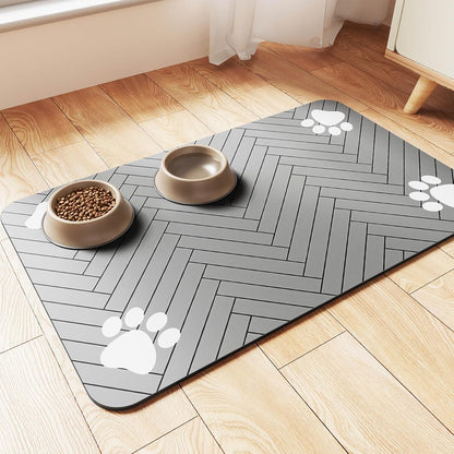 Pet Feeding Mat - Light Grey main