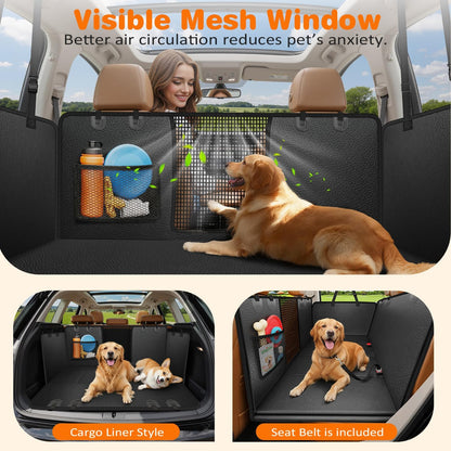 Dog Car Seat Cover for Pets - Black (Size: Standard - 54" Length)