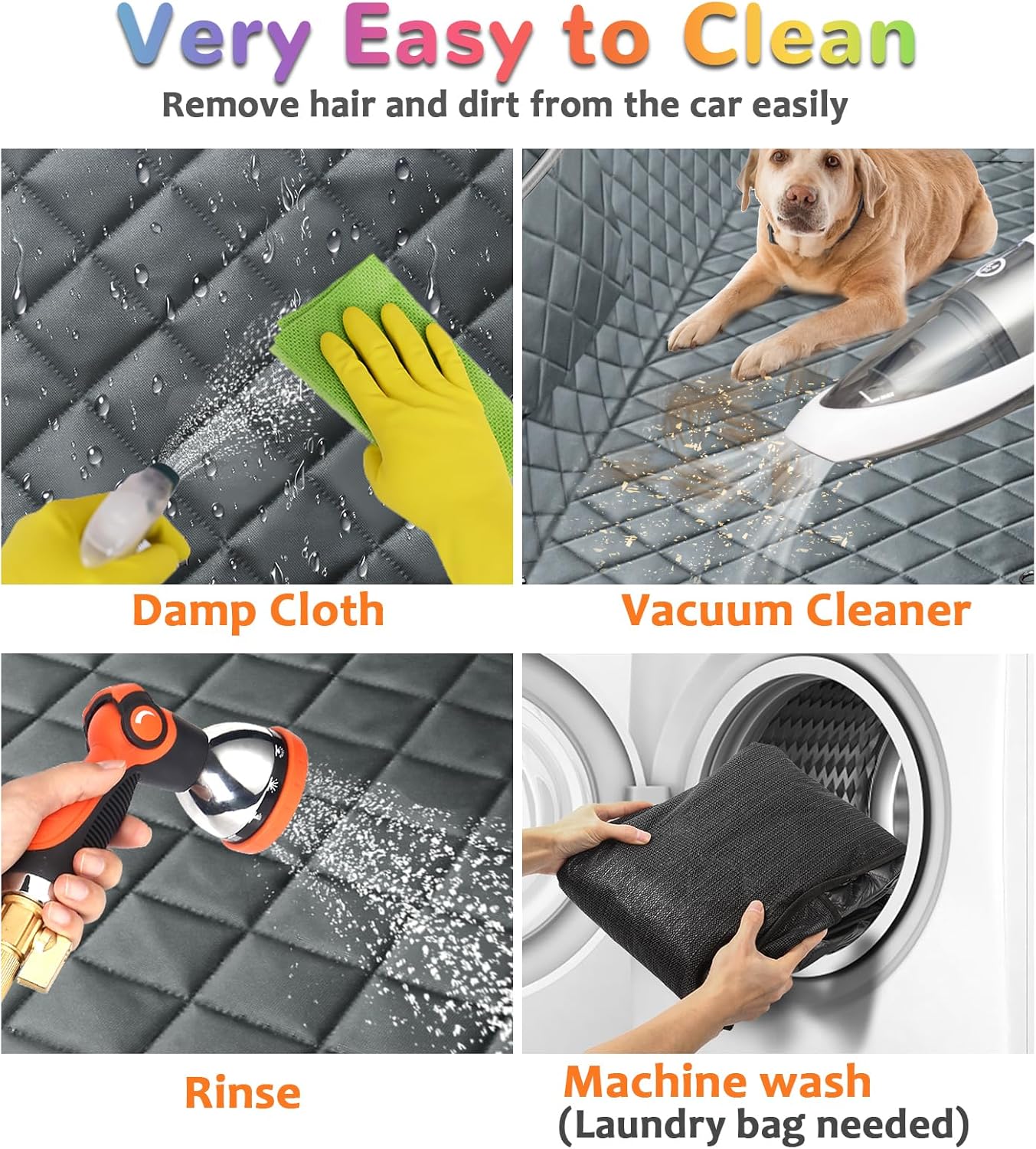 Dog Car Seat Cover for Pets -Gray (Size: Standard - 54" Length)