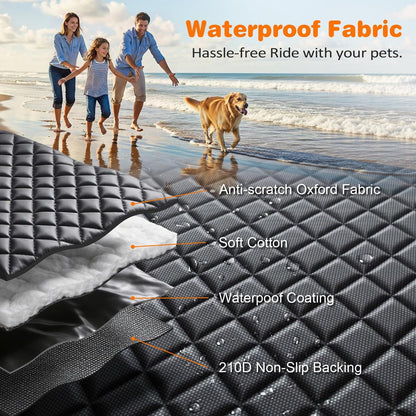 Dog Car Seat Cover for Pets - Jet Black (Size: Standard - 54" Length)