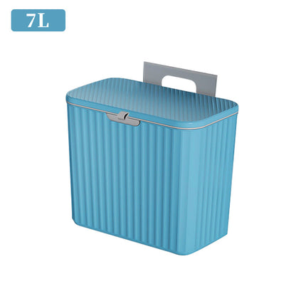 Kitchen Garbage Can Hanging Household With Cover Cabinet Door Wall-Mounted Food Waste Canister Hanging Bathroom Toilet