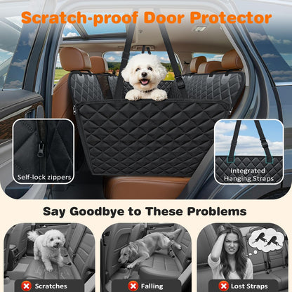 Dog Car Seat Cover for Pets - Jet Black (Size: Standard - 54" Length)