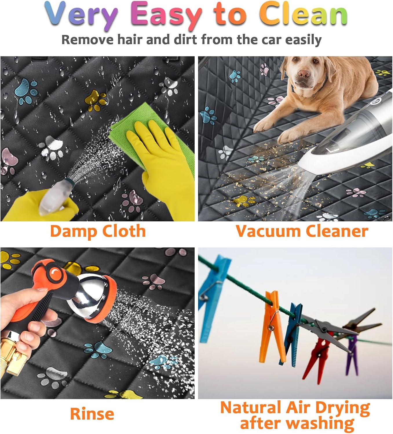 Dog Car Seat Cover for Pets -Colorful (Size: Standard - 54" Length)