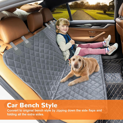 Dog Car Seat Cover for Pets -Gray (Size: Standard - 54" Length)