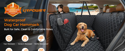 Dog Car Seat Cover for Pets -All Black (Size: Standard - 54" Length)