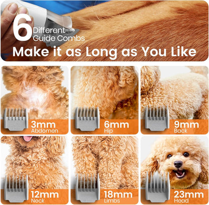 Pet Grooming Vacuum with Clipper & Nail Grinder – Blue