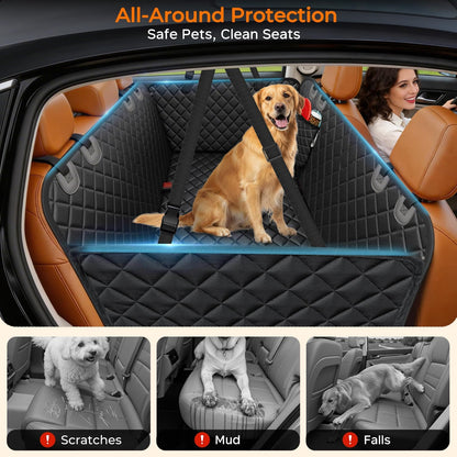 Dog Car Seat Cover for Pets - Textured Black (Size: Standard - 54" Length)