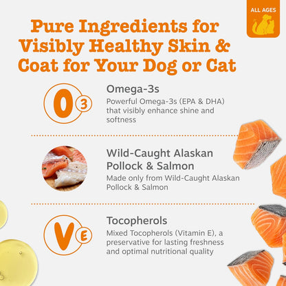Wild Alaskan Omega-3 Blend — Pollock & Salmon Oil for Dogs and Cats (16 Fl Oz)