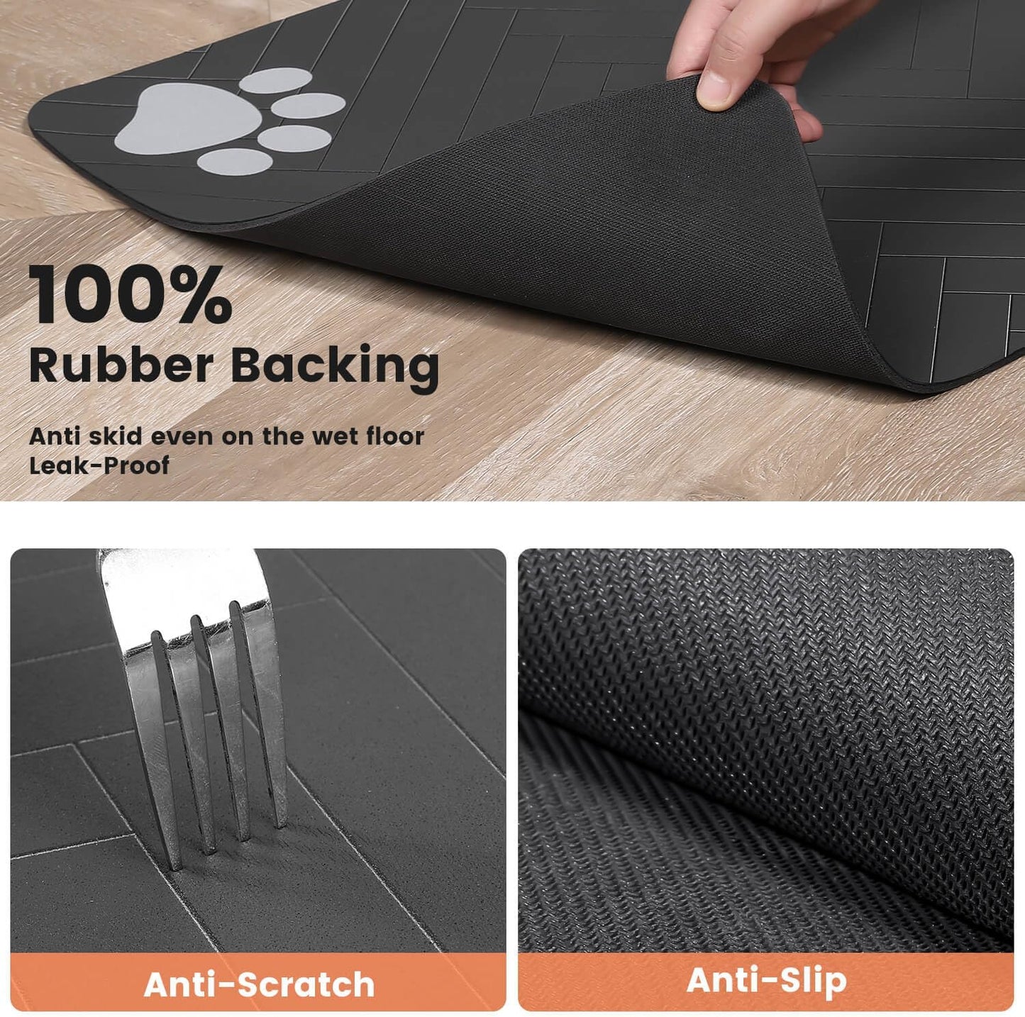 Pet Feeding Mat - Beige size chart