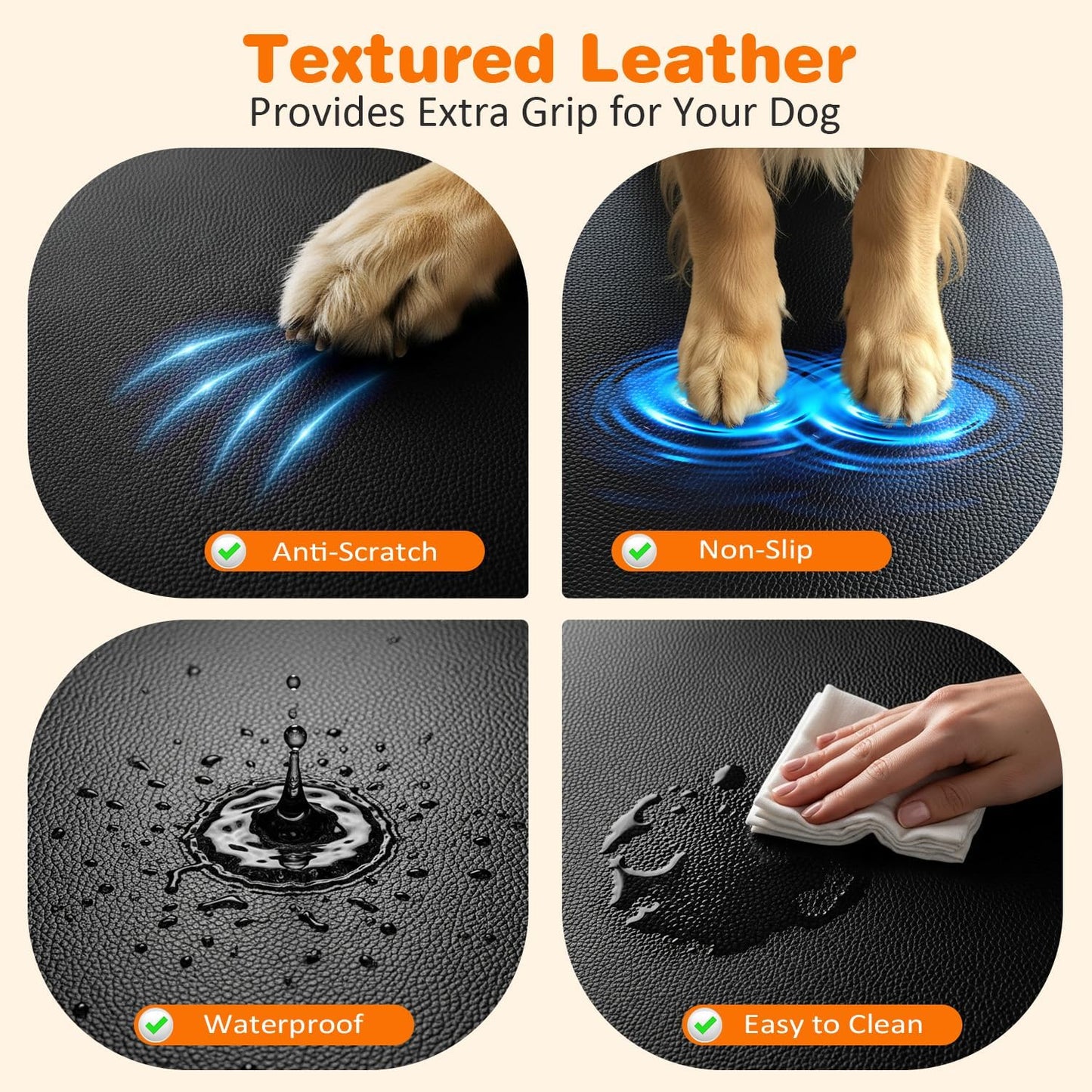Dog Car Seat Cover for Pets - Black (Size: Standard - 54" Length)