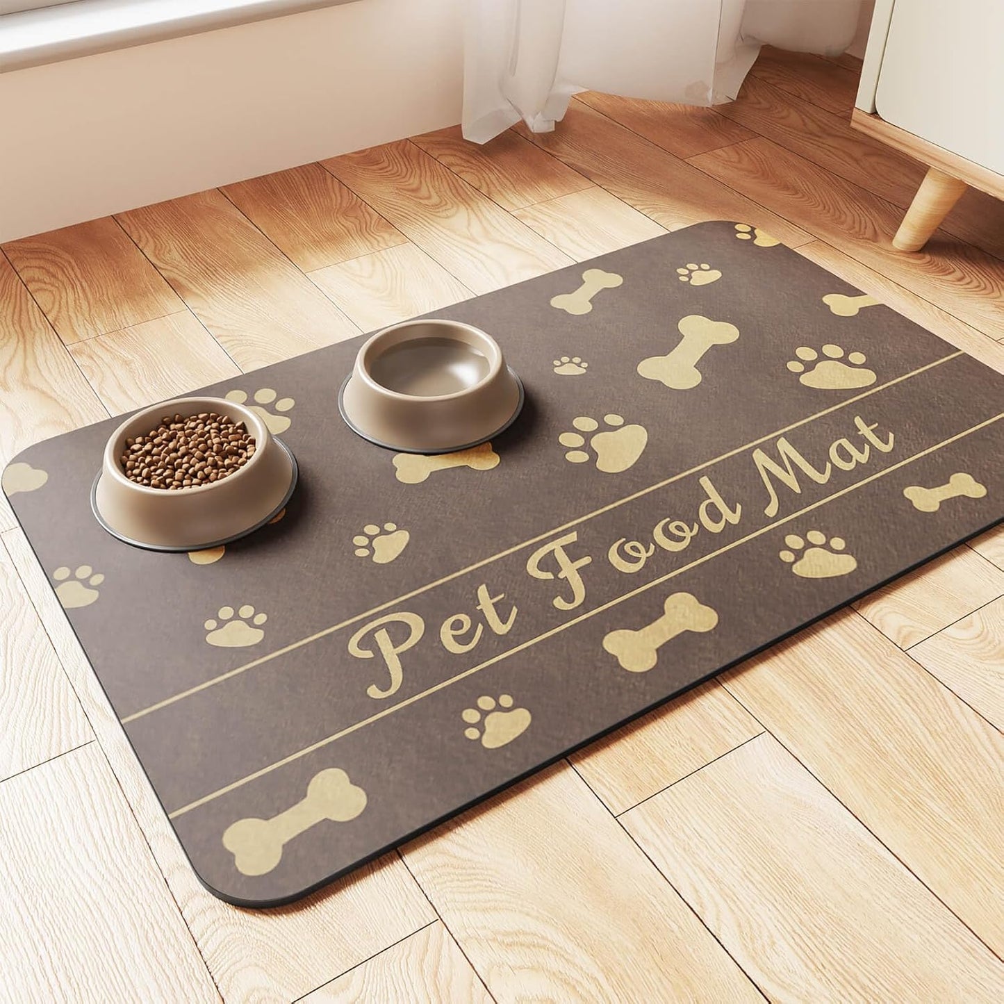 Pet Feeding Mat-Absorbent - Coffee
