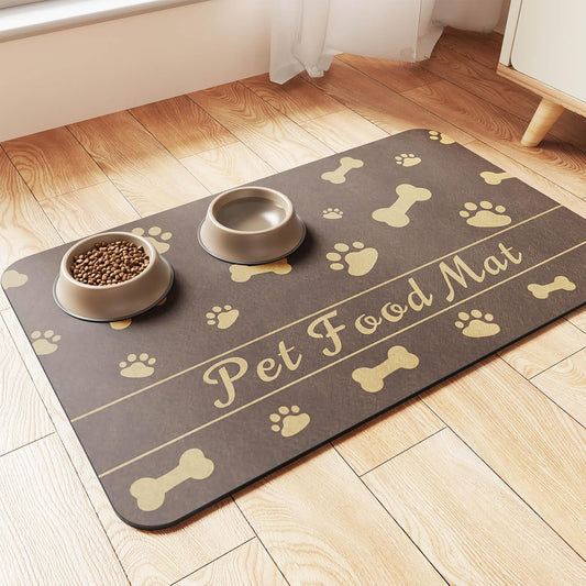 Pet Feeding Mat-Absorbent - Coffee