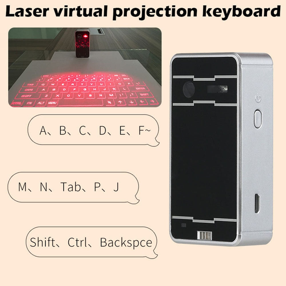 Travor Laser Projection Virtual Keyboard Smart Infrared Laser Projection Keyboard For Smartphone PC Tablet Laptop