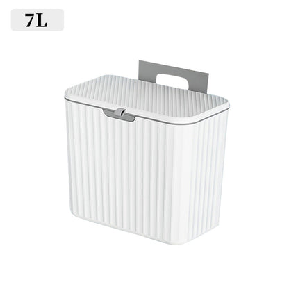 Kitchen Garbage Can Hanging Household With Cover Cabinet Door Wall-Mounted Food Waste Canister Hanging Bathroom Toilet