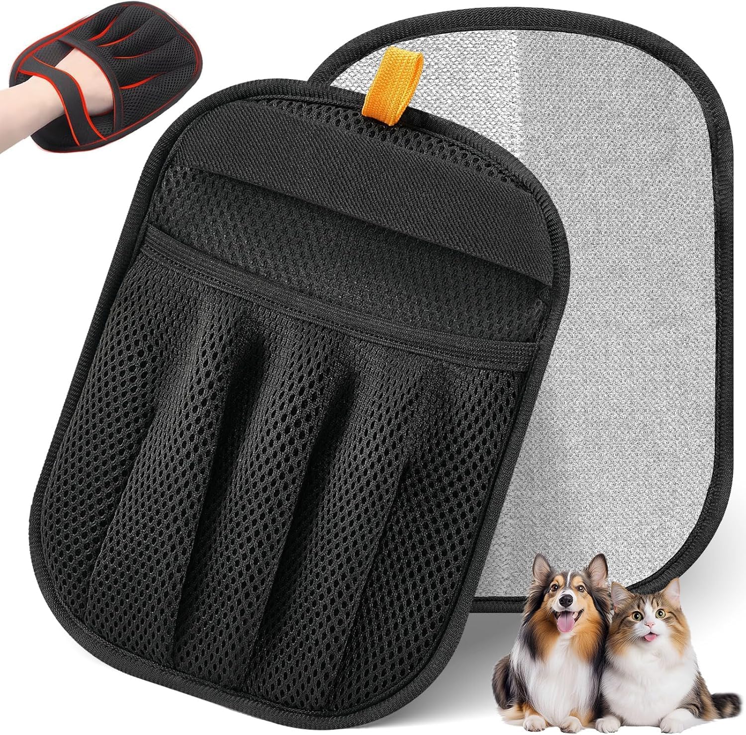 Five Finger Pet Hair Removal Glove - Black